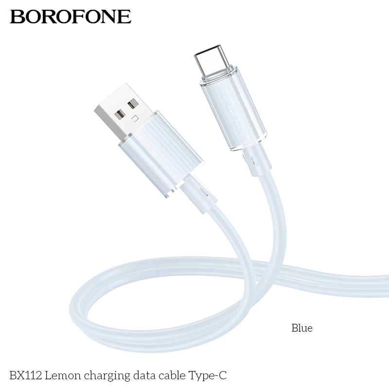 BOROFONE BX112 Lemon USB-A to USB-C cable NZ 2